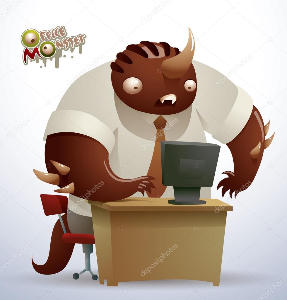 Brown office monster — Stock Vector © IvanNikulin 84384146