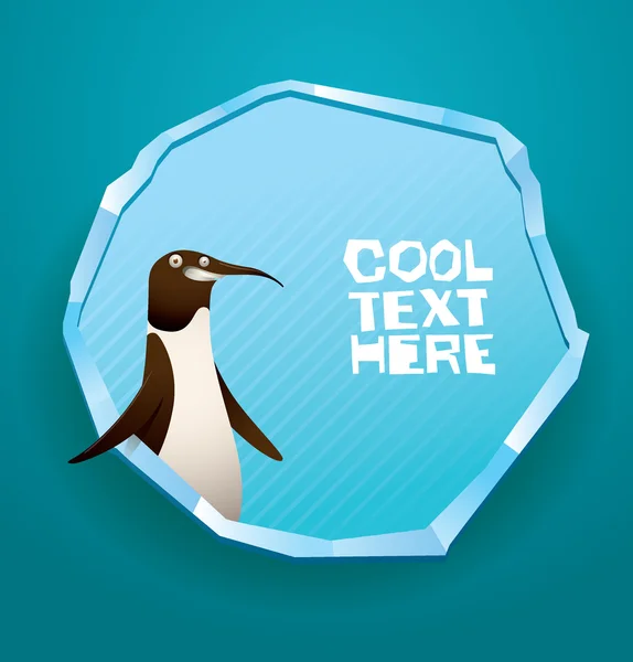 Banner de pingüino divertido — Vector de stock