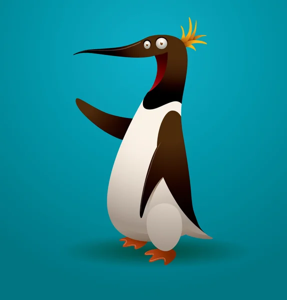 Gracioso pingüino sonriendo — Vector de stock