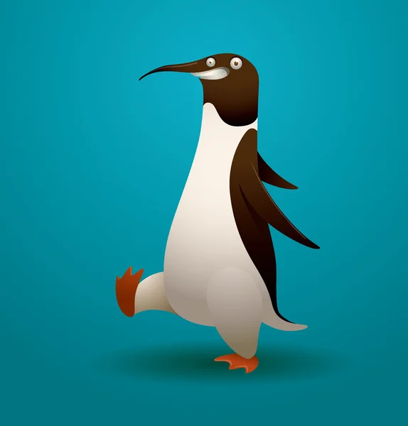 Pingüino caminante divertido — Vector de stock