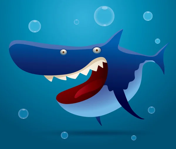 Grande squalo che ride — Vettoriale Stock