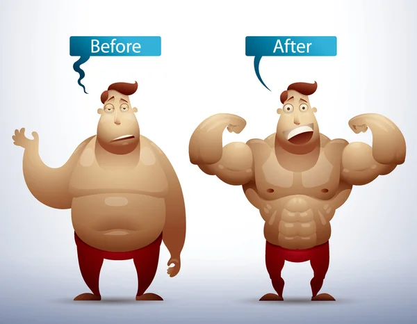 Man before and after — Stock Vector