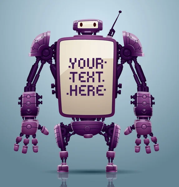 Purple big robot banner — Stockvector