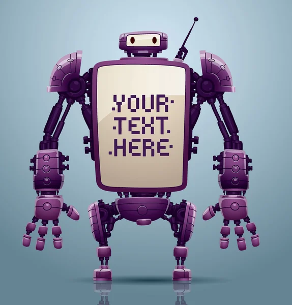 Purple big robot banner — Stockový vektor