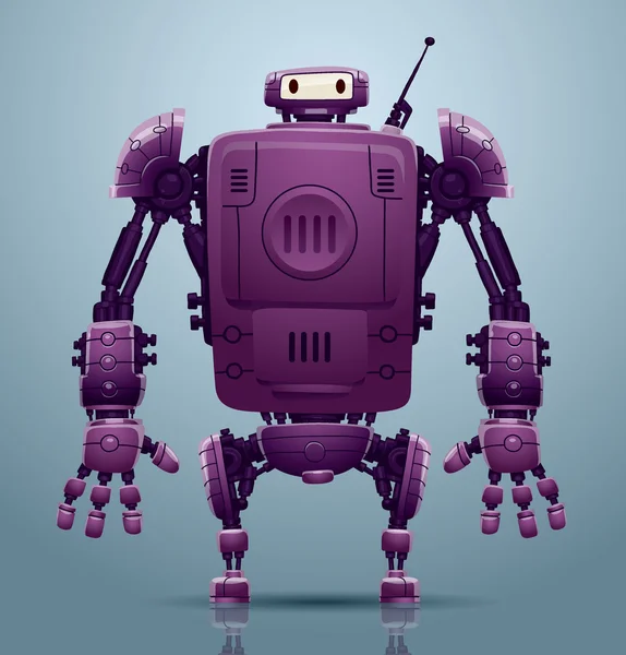 Purple big robot — Stock Vector