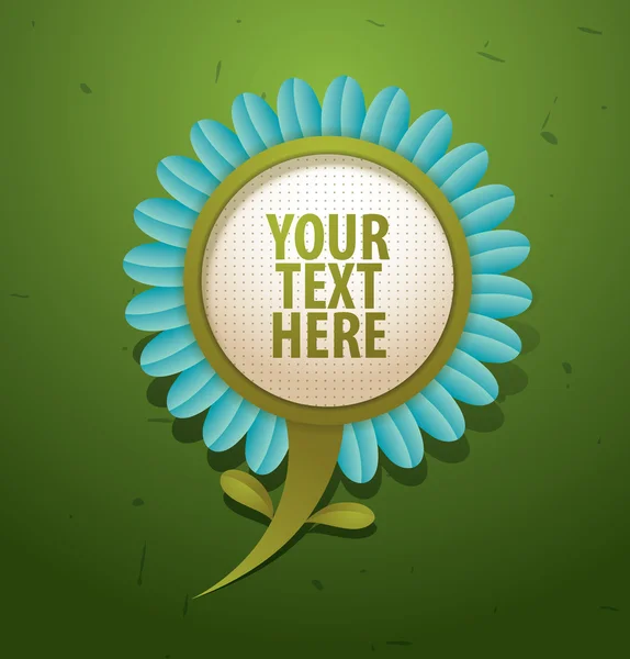 Blue floral banner on a green background — Stock vektor