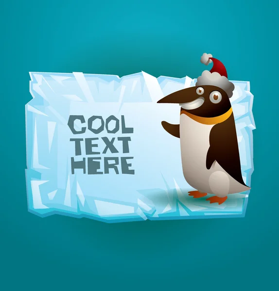 Funny little penguin banner — ストックベクタ