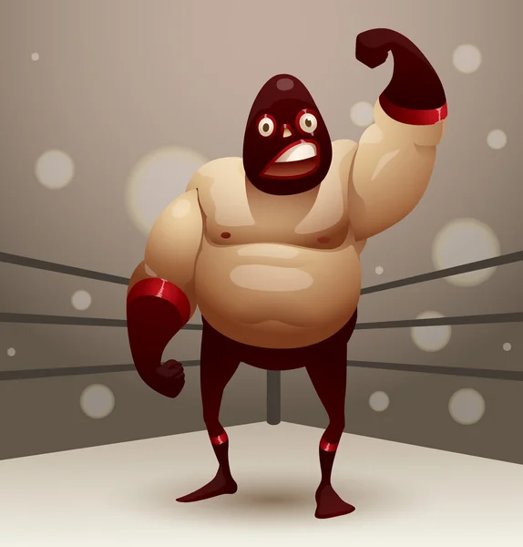 墨西哥摔跤手在一个红色的面具在唐金 — 图库矢量图片