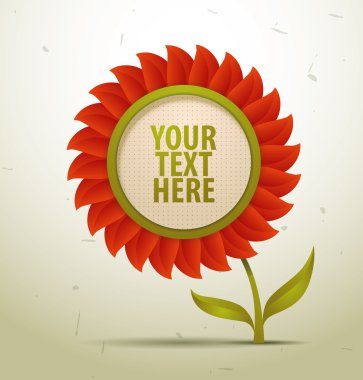 Red floral banner on a gray background