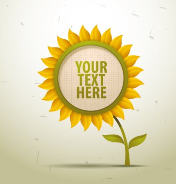 Yellow floral banner on a gray background