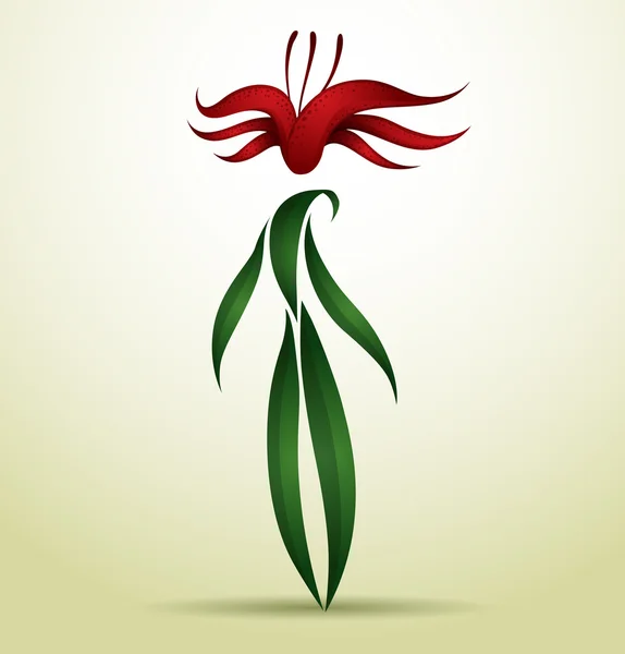 Mulher floral vermelha — Vetor de Stock
