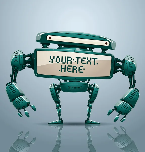 Turquoise robot banner — 图库矢量图片