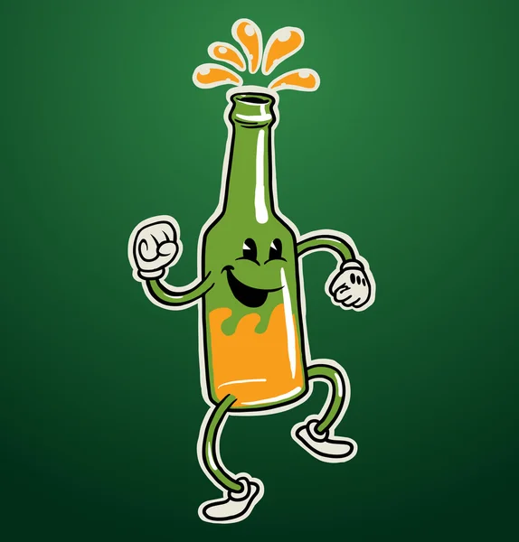 Dancing beer bottle — Wektor stockowy