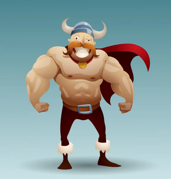 Viking warrior in a cloak — Stock Vector