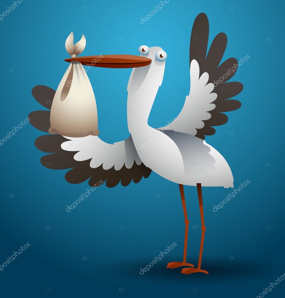 Cigogne Et Bebe Image Vectorielle Par Ivannikulin C Illustration