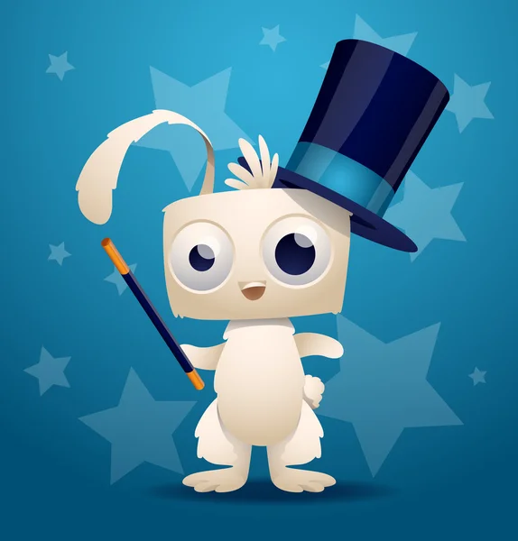 Magic rabbit in the hat — Stockvector