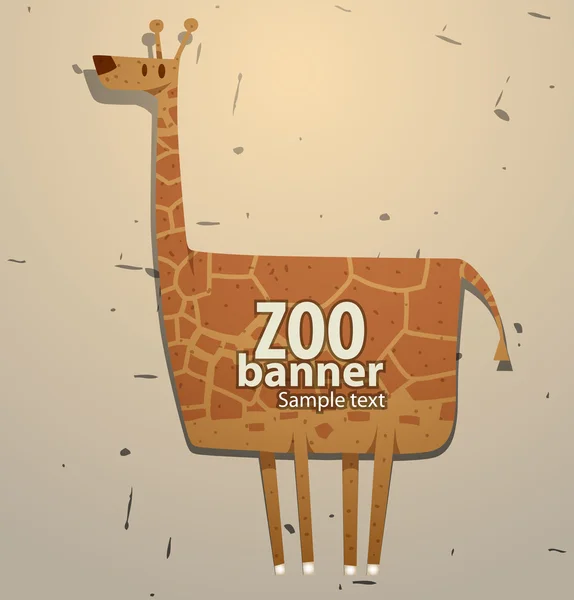 Zoo bandera jirafa — Vector de stock