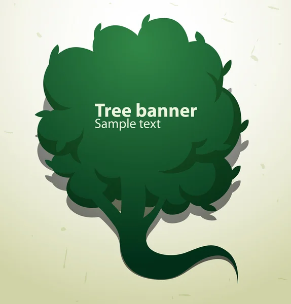 Banner de árbol verde como burbuja de habla a la izquierda — Vector de stock