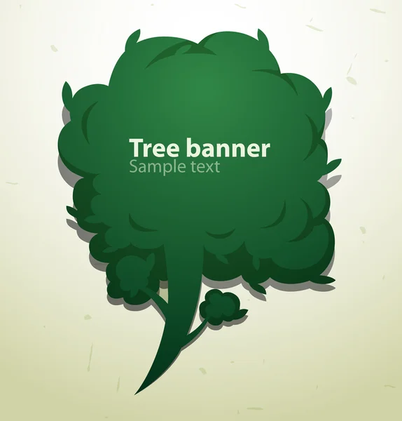 Bannière d'arbre vert comme bulle de parole — Image vectorielle