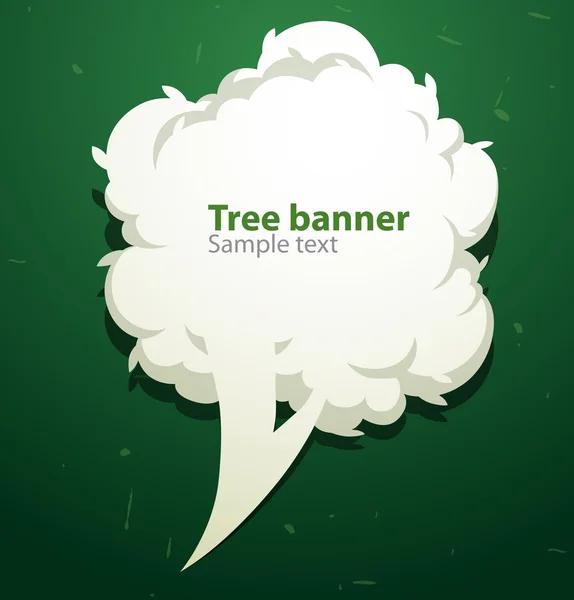 Banner de árbol blanco como burbuja de habla a la derecha — Vector de stock