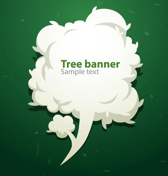 Banner de árbol blanco como burbuja de habla — Vector de stock