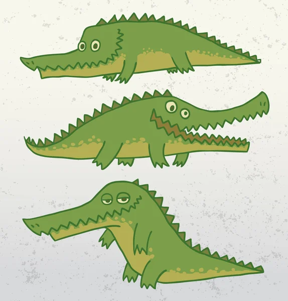 Conjunto de crocodilo engraçado — Vetor de Stock