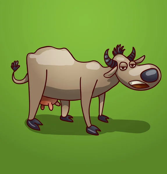 Gray funny cow — Stock Vector