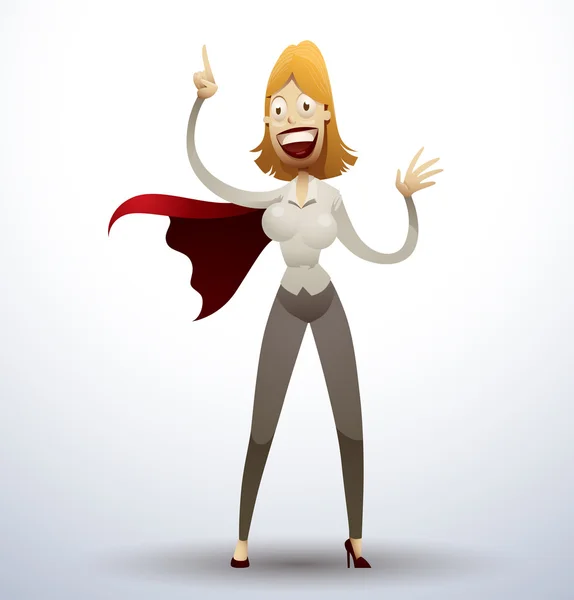 Super mujer de oficina sonriendo — Vector de stock