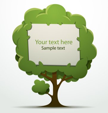 Natural tree banner with a placard
