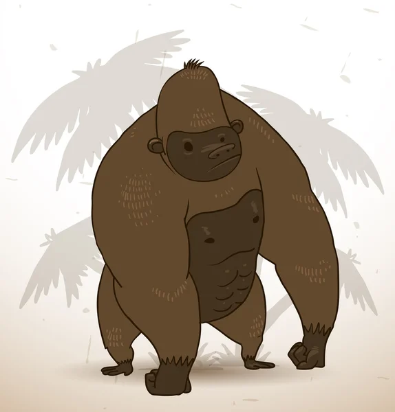 Funny brown gorilla — Stock vektor