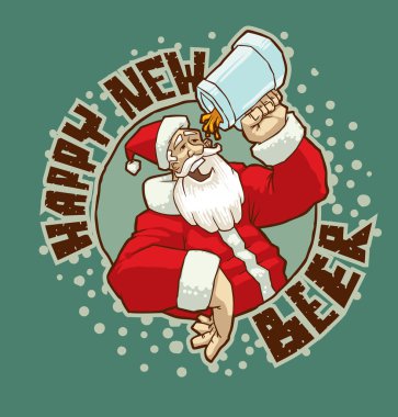 Santa with a mug of beer