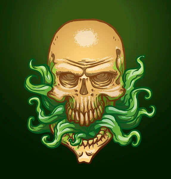 Necromancer skull vector — Stockový vektor