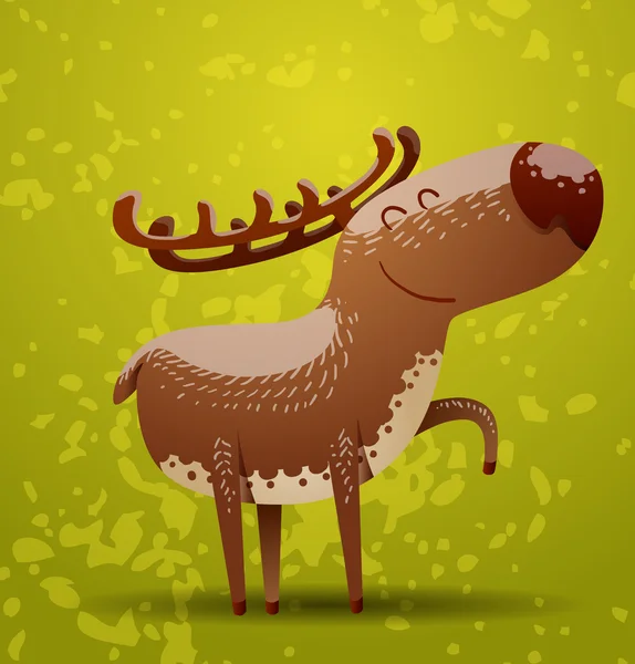 Funny brown deer — Stockový vektor