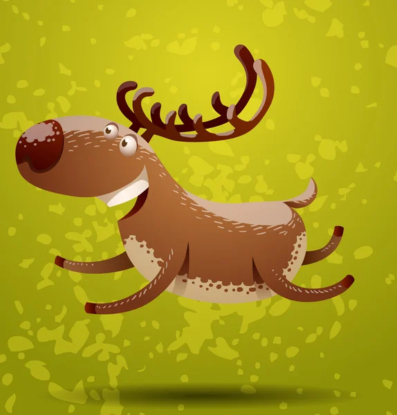 Funny deer prancing somewhere — Stockový vektor