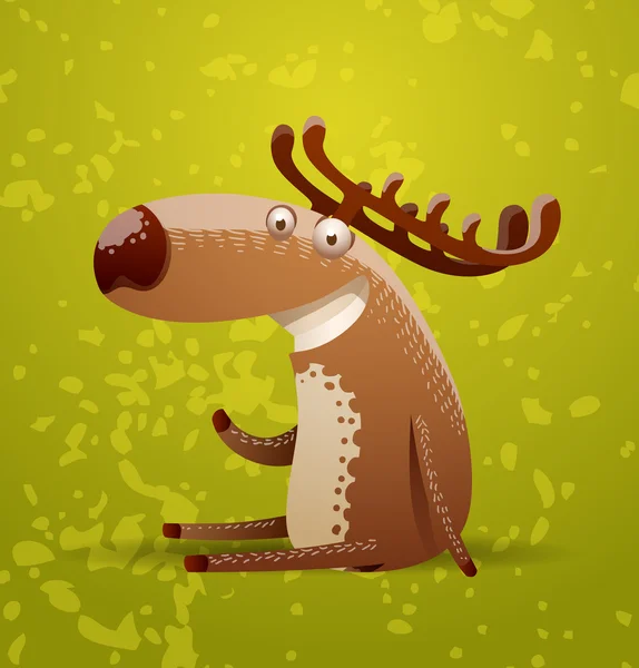 Funny deer sitting — Stockový vektor