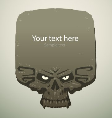 Scary banner skull square