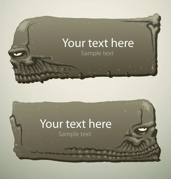 Two scary banners with a skulls — Stock vektor
