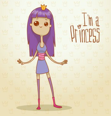 Modern princess with violet hair