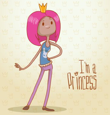 Modern princess with crimson hair