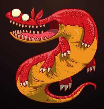 Funny red dragon