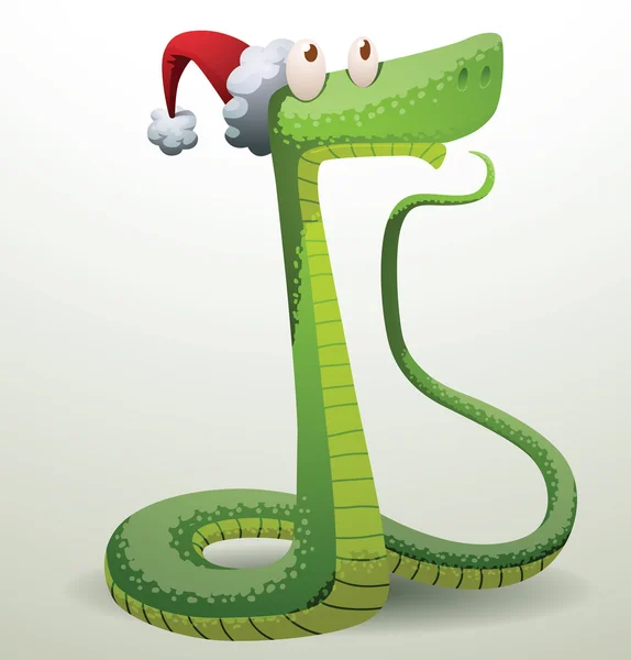 Santa snake thought about something — Wektor stockowy