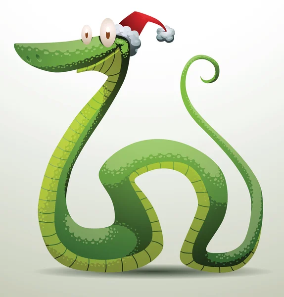 Weihnachtsmann-Schlange lächelt — Stockvektor