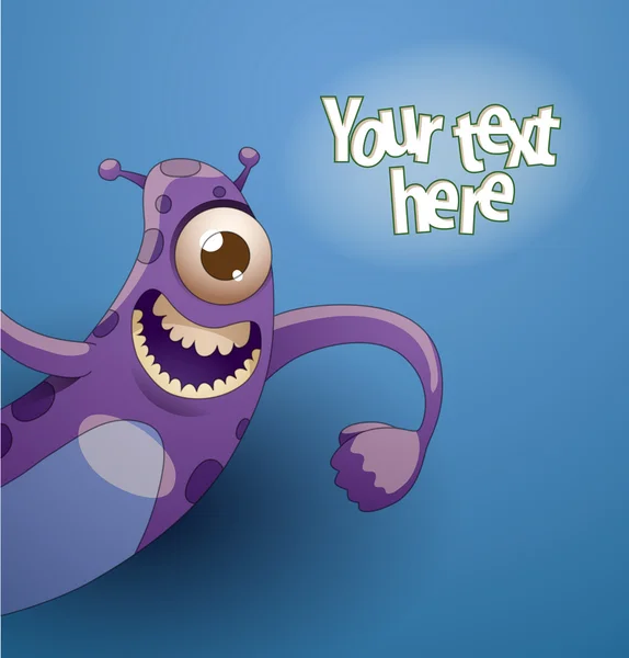 Funny monster background purple — 스톡 벡터