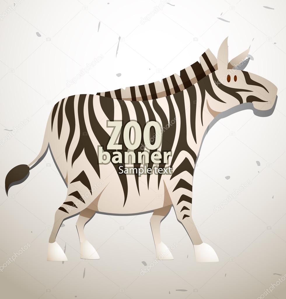 Zoo banner zebra