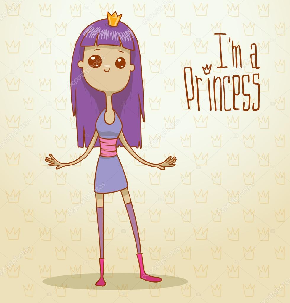 Modern princess with violet hair