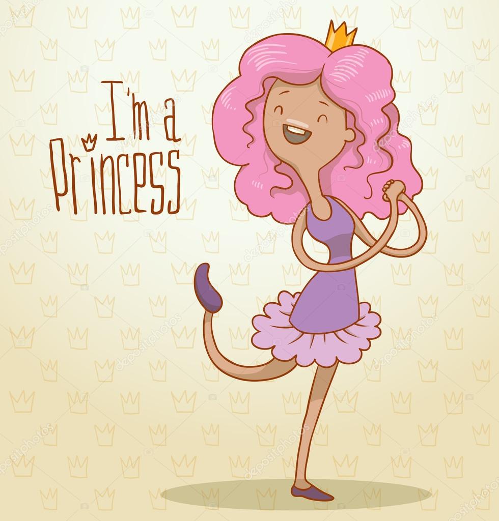 Modern princess with pink hair