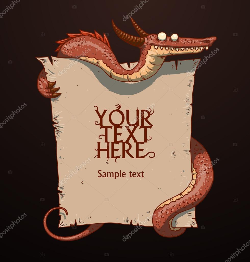 Fantasy banner red dragon Stock Vector Image by ©IvanNikulin 87646746
