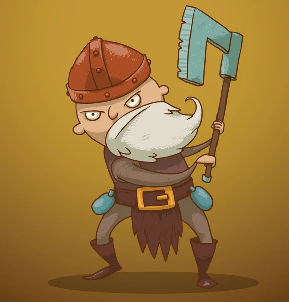 Gnome engraçado com machado —  Vetores de Stock