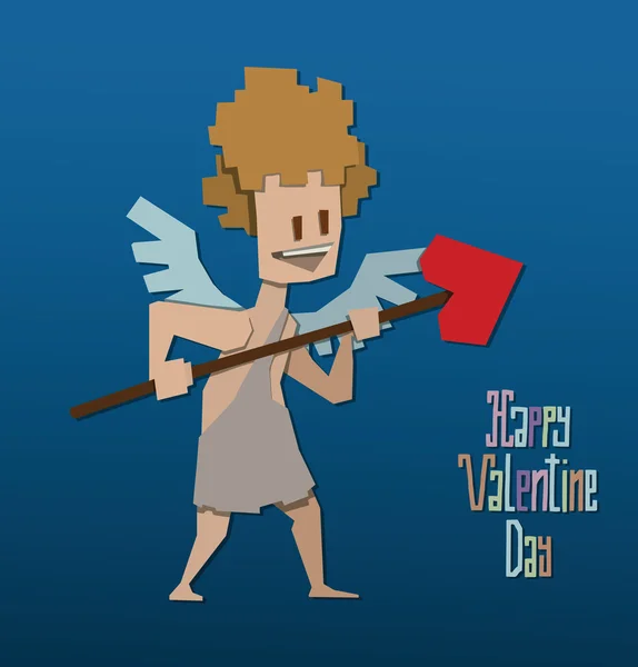 Paper angel with a spear — Stockvector