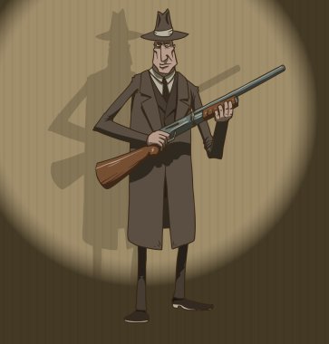 Mafiosi with a shotgun